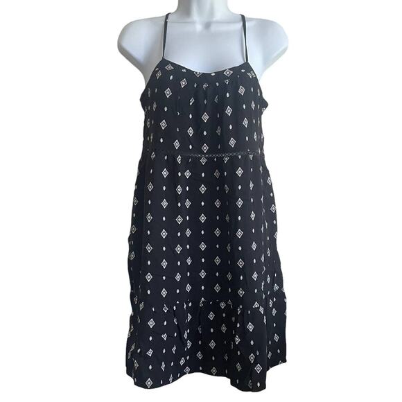 Y2K Pink Rose Women Dress S Geometric Tiered Beachy Babydoll Whimsygoth‎ Fairy - Picture 1 of 12